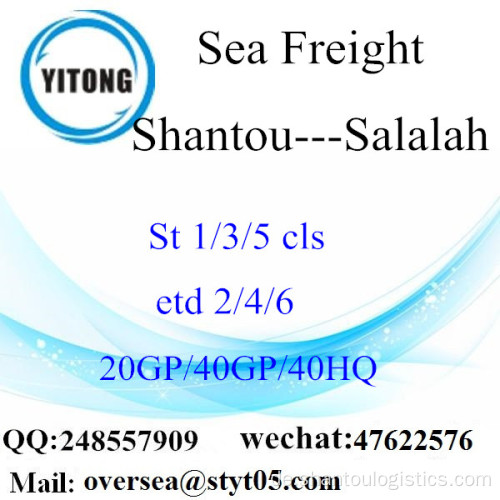Shantou Port Sea Freight Versand nach Salalah